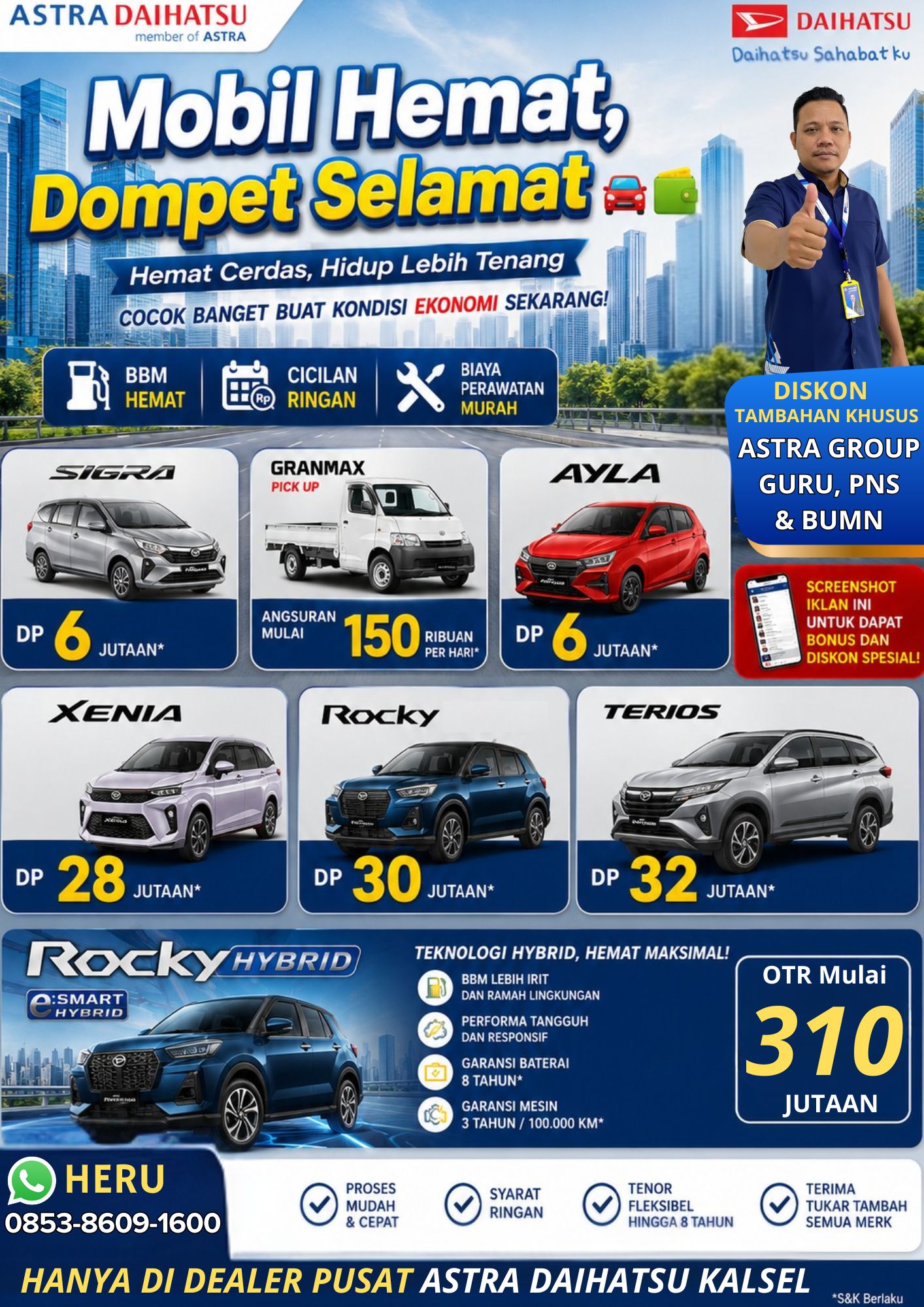 promo astra daihatsu banjarmasin banjarbaru kalsel kalteng HERU ROCKY HYBRID